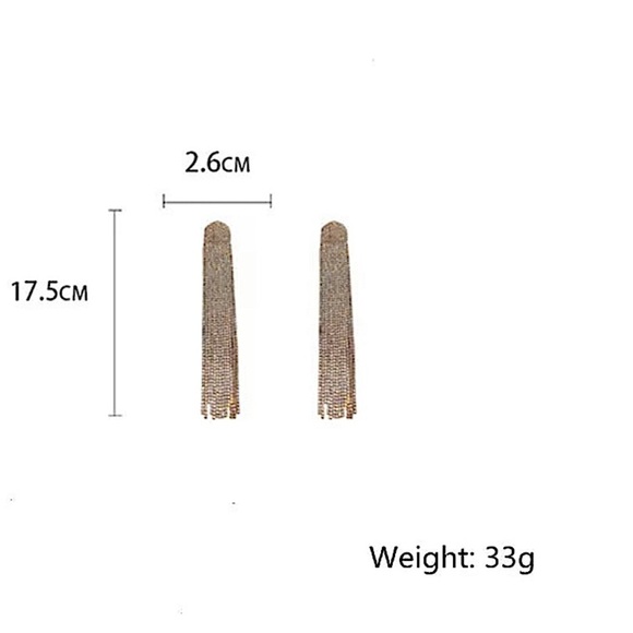 GOLD PLATED OVERSIZED TASSEL EARRINGS - Picture 6 of 7